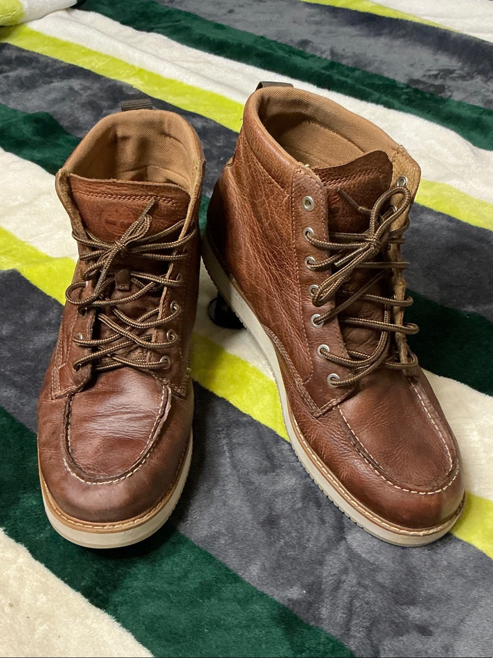 Timberland Pro Barstow 6” Leather Moc Toe Wedge Work Boots Size 12